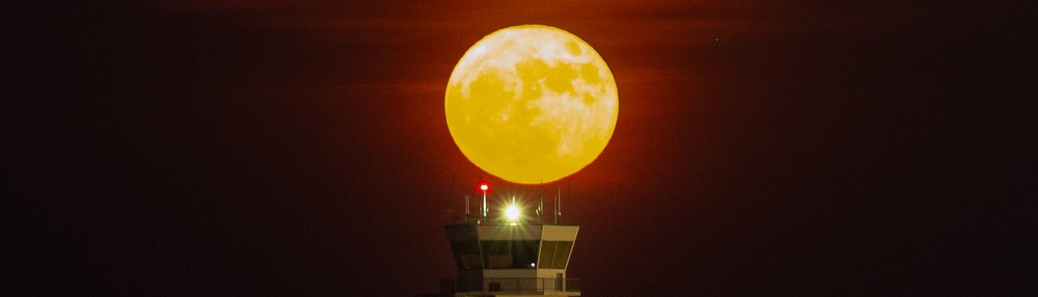 hdr_perrin_moonset North Texas Regional Airport Perrin Field at moonset